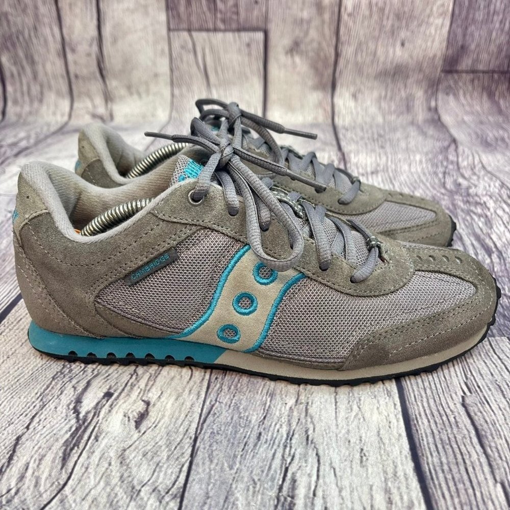 Saucony Cambridge Suede Women's Size 6.5 Athletic Sneakers Shoes Grey‎ Teal